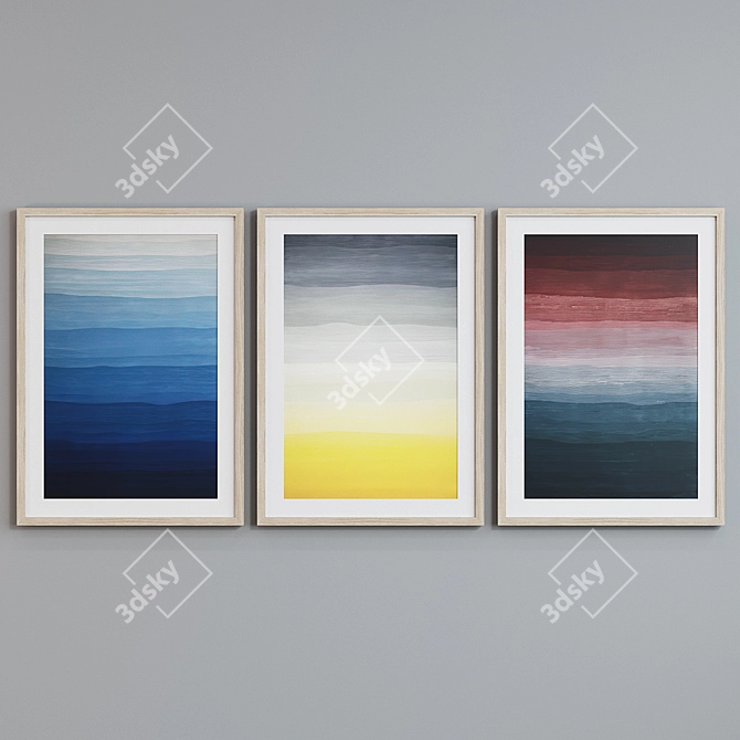 Modern Abstract Picture Frame Set 3D model image 5