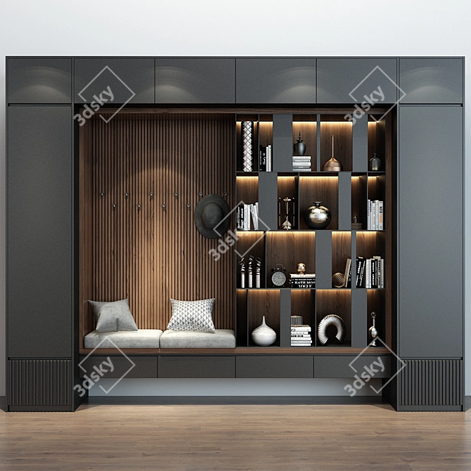  Modern Hallway Cabinet Set 3D model image 1