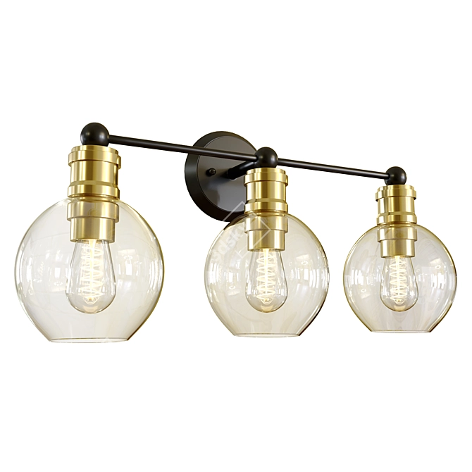 Modern 3-Light Hansford Pendant 3D model image 1