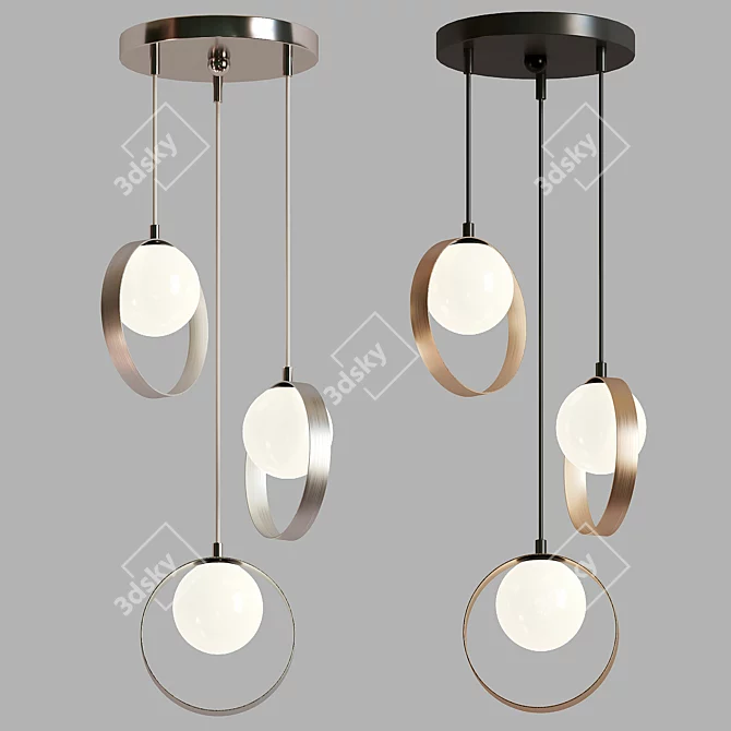 Modern Glass Pendant Lamp 3D model image 1