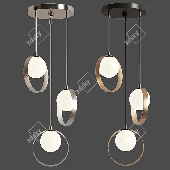 Modern Glass Pendant Lamp 3D model image 3