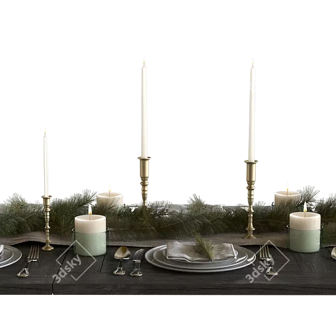 Elegant Table Setting Set 3D model image 5