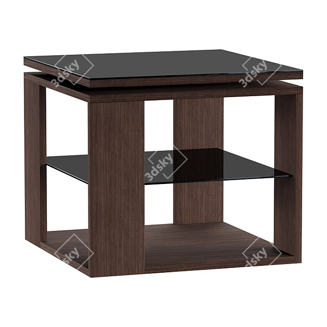 Compact Glass Magazine Table 3D model image 2