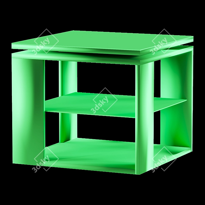 Compact Glass Magazine Table 3D model image 5