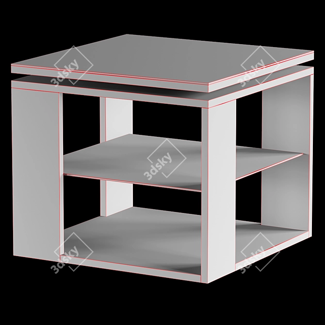 Compact Glass Magazine Table 3D model image 6