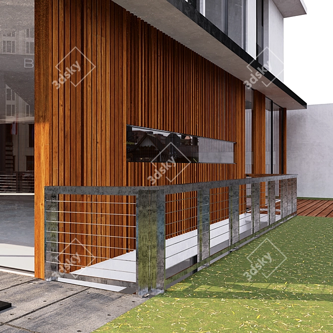 Sleek Modern House Design 3D model image 3