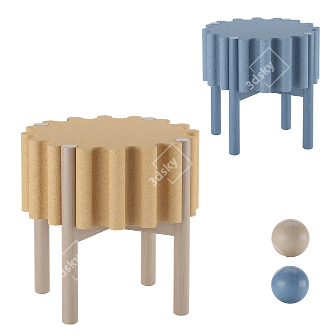 Sleek Drum Stool: Contemporary Design 3D model image 1
