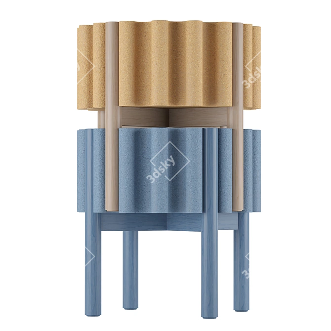 Sleek Drum Stool: Contemporary Design 3D model image 2