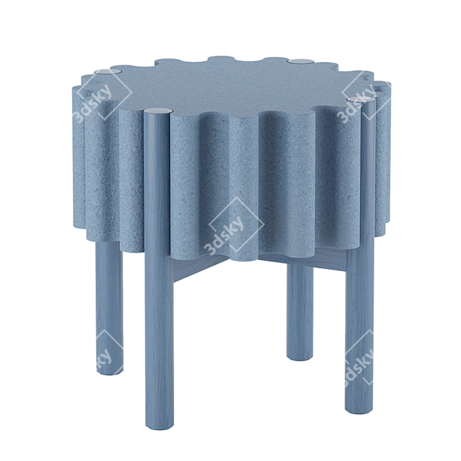 Sleek Drum Stool: Contemporary Design 3D model image 6