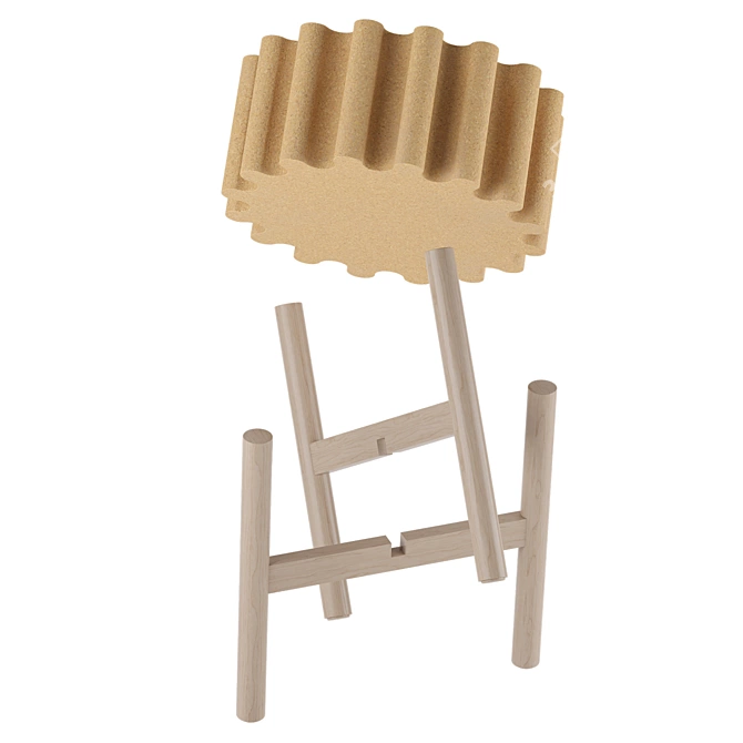 Sleek Drum Stool: Contemporary Design 3D model image 8