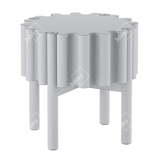 Sleek Drum Stool: Contemporary Design 3D model image 9