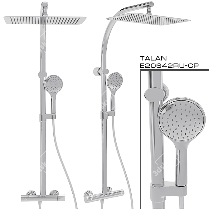 Jacob Delafon TALAN Thermostatic Shower System 3D model image 1