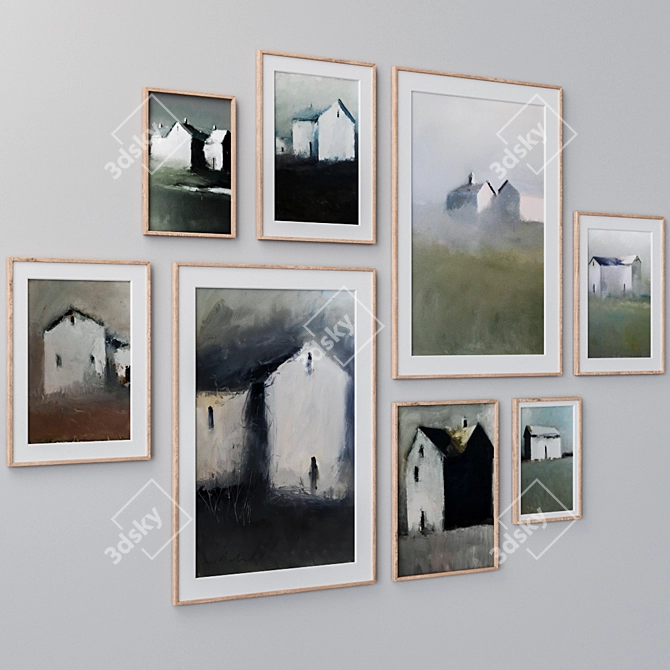 Elegant Wall Painting Set 3D model image 2