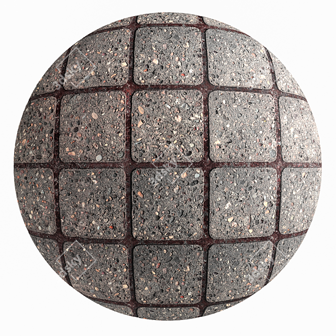 Artisan Concrete Tile: 4K PBR Texture 3D model image 3