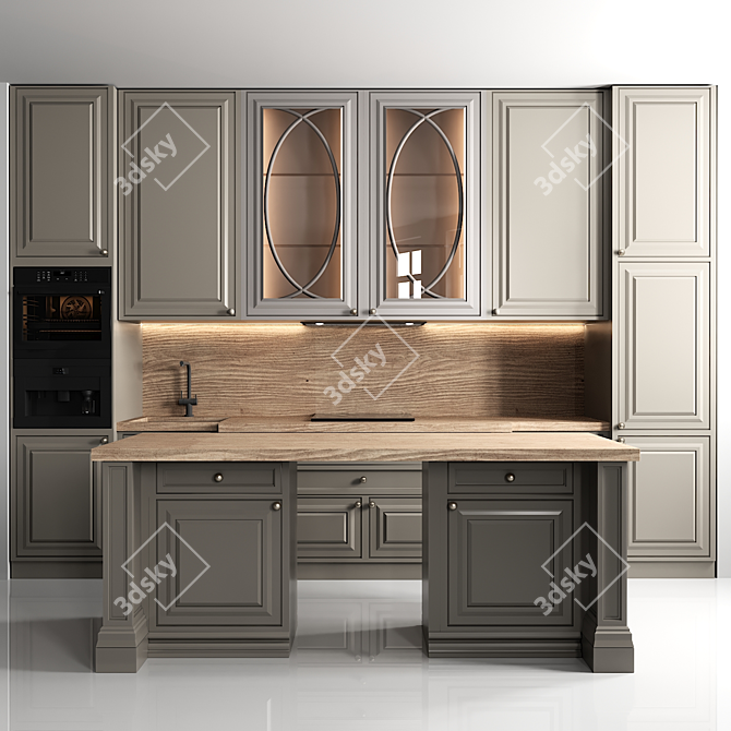 Modern Kitchen 3D Model 3D model image 1