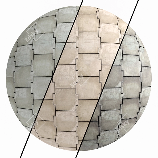 Concrete Plates: Artisan Tile Material 3D model image 1