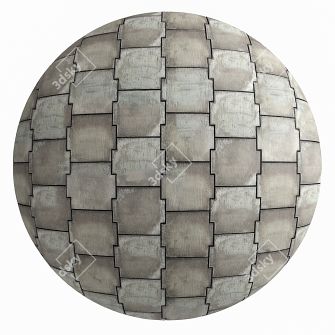 Concrete Plates: Artisan Tile Material 3D model image 2