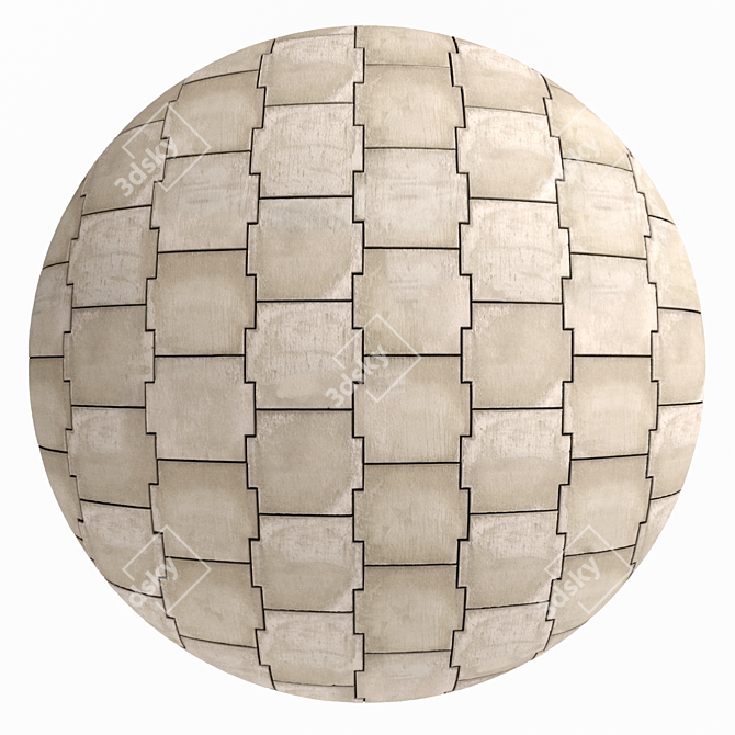 Concrete Plates: Artisan Tile Material 3D model image 4