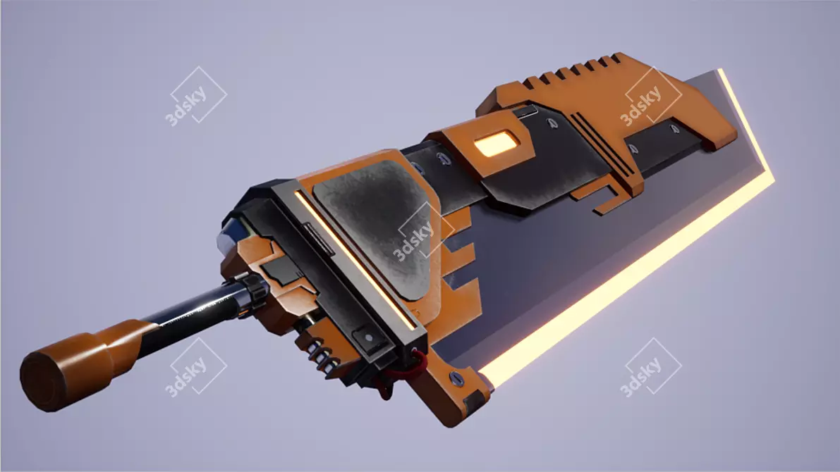 Sci-Fi Heavy Sword: Futuristic Weapon with 3D Formats 3D model image 2