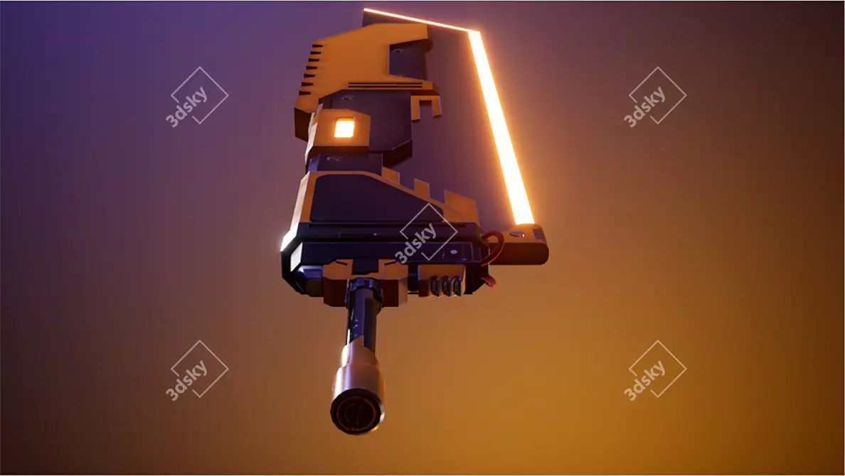 Sci-Fi Heavy Sword: Futuristic Weapon with 3D Formats 3D model image 3