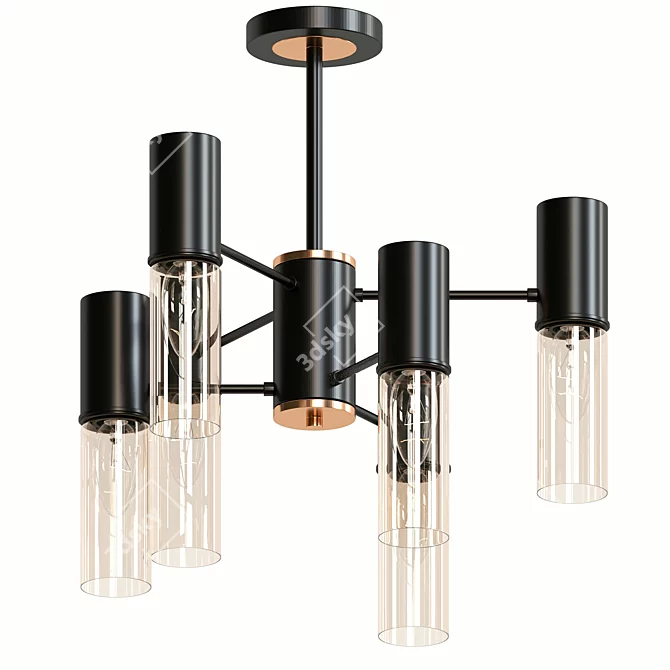 Title: Loft Style Ceiling Chandelier - Industrial Elegance 3D model image 1