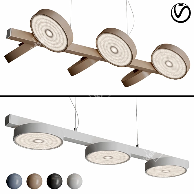 Modern Tavis Long Pendant Light 3D model image 1