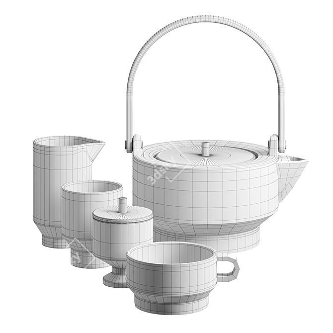Skagerak Edge Tea Set: Elegant and Functional 3D model image 2
