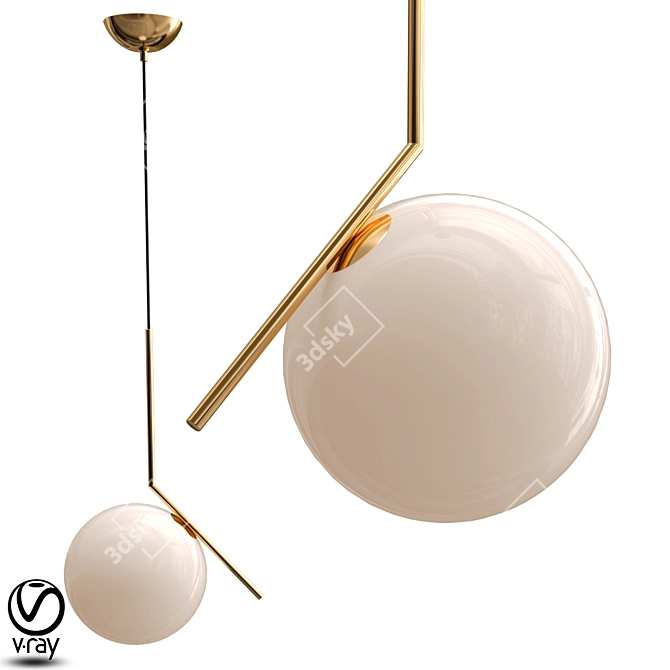 Sleek STEM Design Lamp 3D model image 1