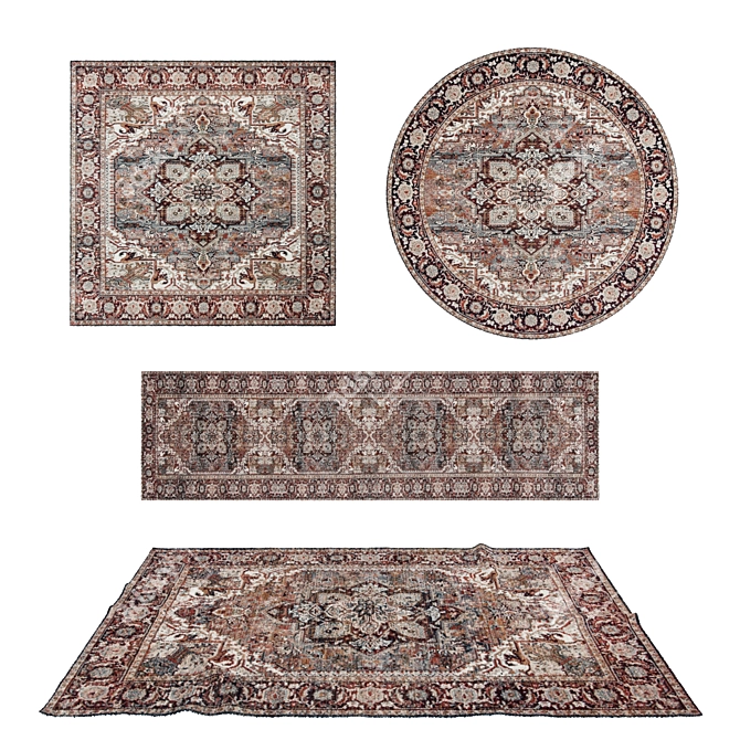 Versatile Set of 8 Rugs 3D model image 1