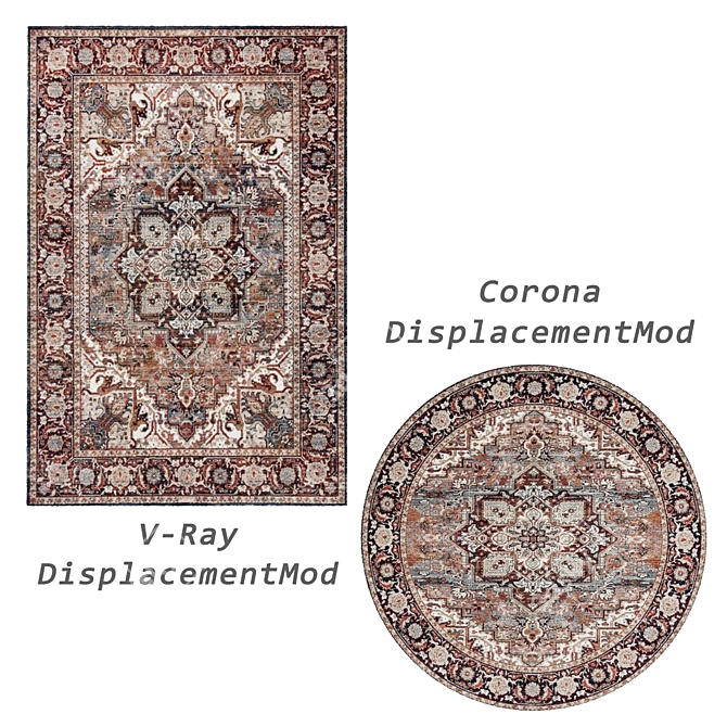 Versatile Set of 8 Rugs 3D model image 2