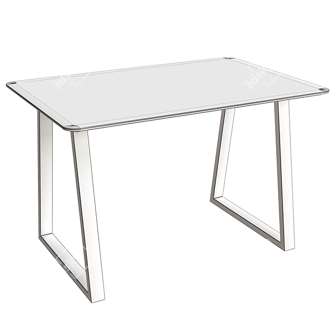 PAMIR-6 OM: Stylish Metal Table with Glass-Plastic Top 3D model image 3