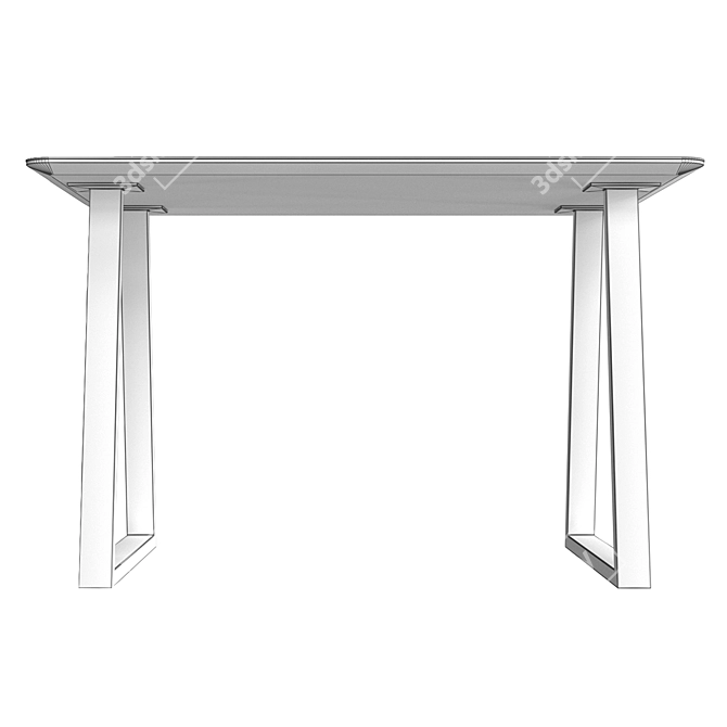 PAMIR-6 OM: Stylish Metal Table with Glass-Plastic Top 3D model image 4