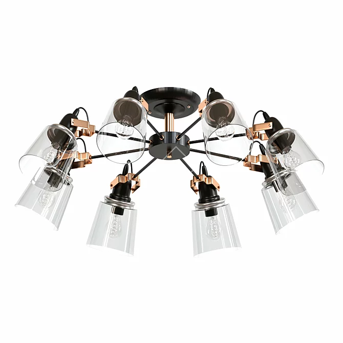 Industrial Loft Style Ceiling Chandelier 3D model image 1