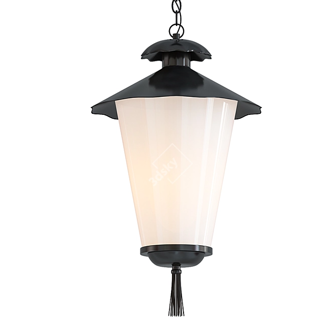 Rustic French Lantern: Vintage Outdoor Lighting 3D model image 1