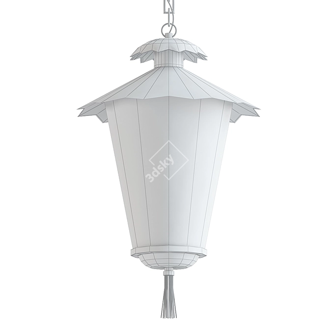 Rustic French Lantern: Vintage Outdoor Lighting 3D model image 2