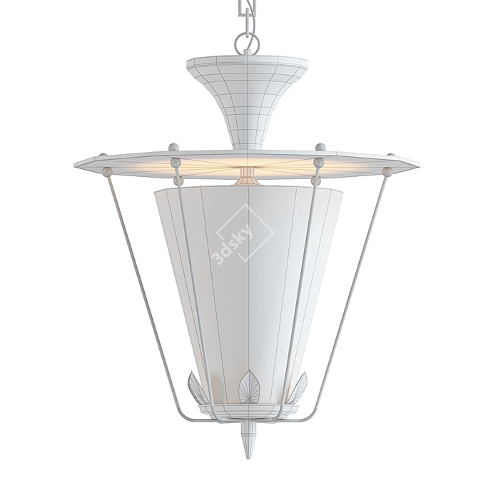 Vintage French Black Lantern 3D model image 2