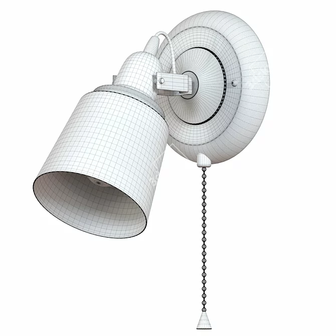 Industrial Iron Wall Lamp 3D model image 2