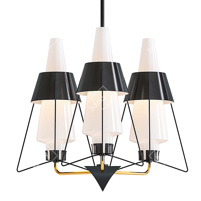 Italian Modernist Chandelier - A Timeless 1950s Masterpiece 3D model image 1