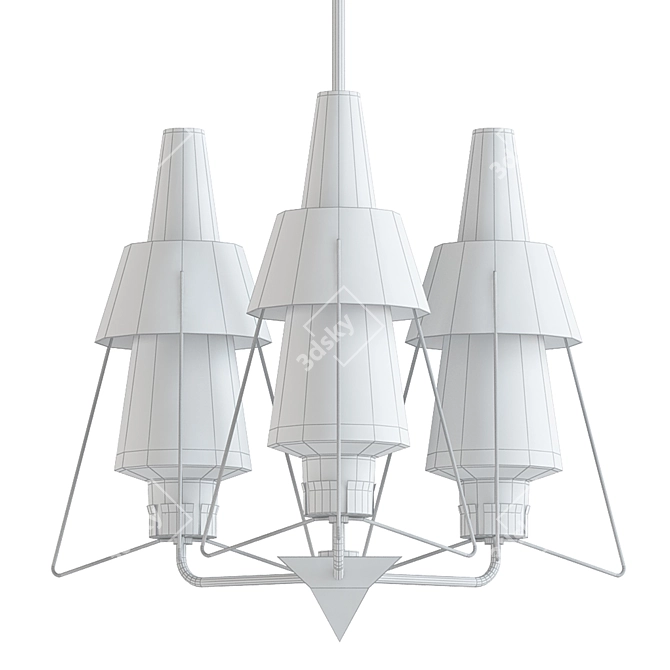 Italian Modernist Chandelier - A Timeless 1950s Masterpiece 3D model image 2