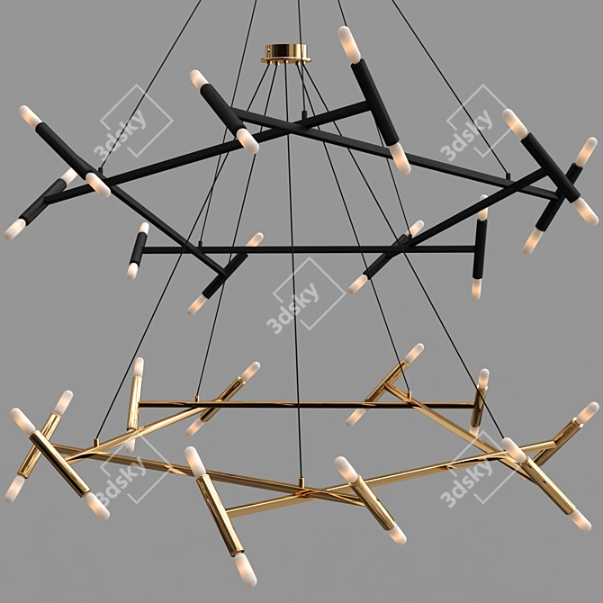 Petite Pentagon Chandelier 3D model image 2