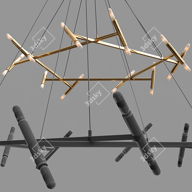 Petite Pentagon Chandelier 3D model image 3