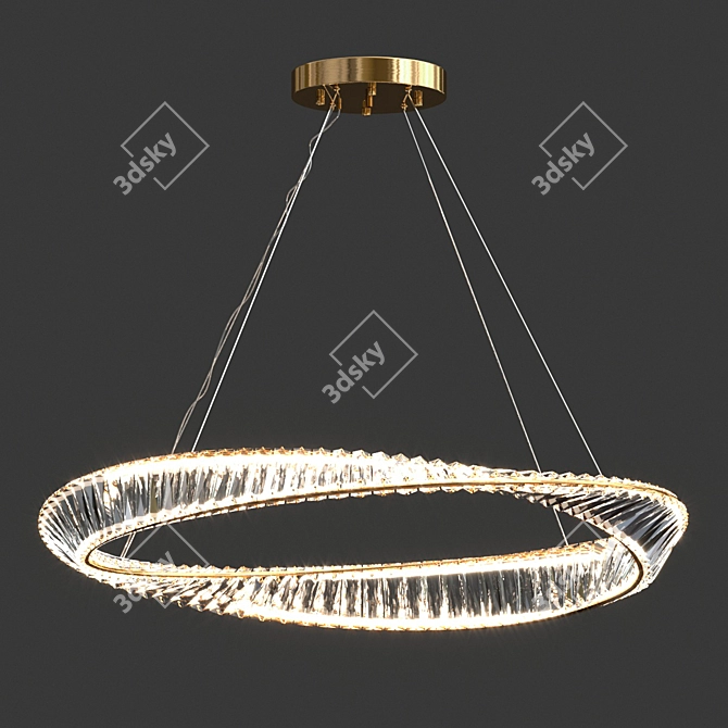 Modern Crystal Pendant Light 3D model image 1