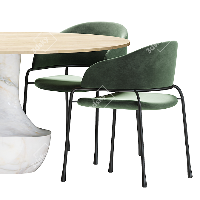 Modern Potocco Fast Dining Table: Stylish and Functional 3D model image 3