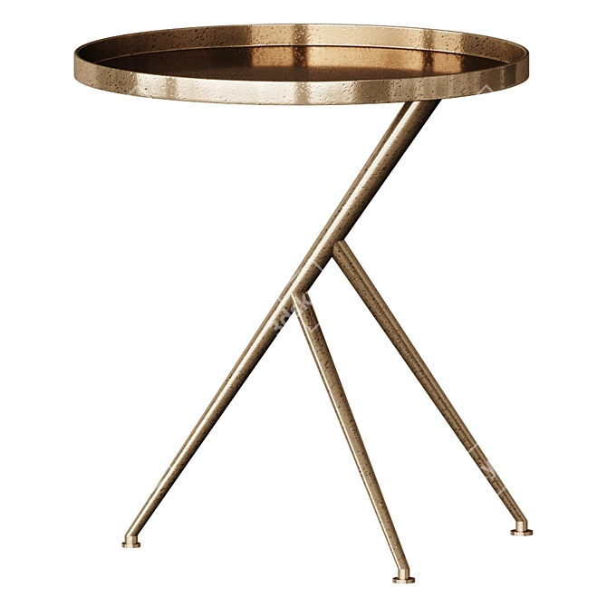 Cecilia Rough Brass Accent Table - Elegant and Unique 3D model image 1