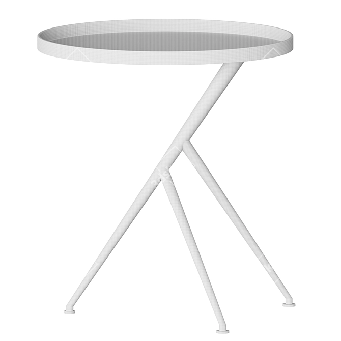 Cecilia Rough Brass Accent Table - Elegant and Unique 3D model image 2