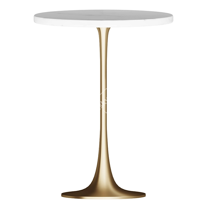 Nero White Marble Accent Table 3D model image 1