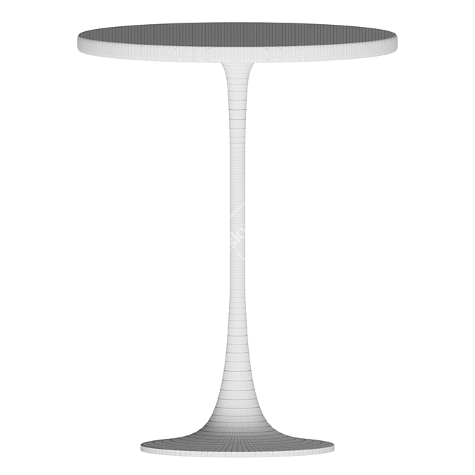 Nero White Marble Accent Table 3D model image 2