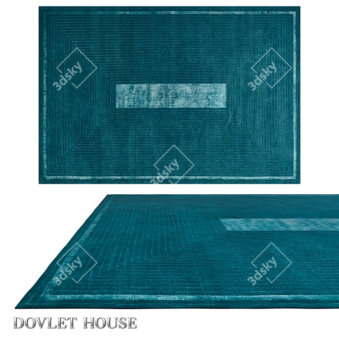 Title: Elegant Silk Wool Carpet by DOVLET HOUSE (Ref 15534) 3D model image 1
