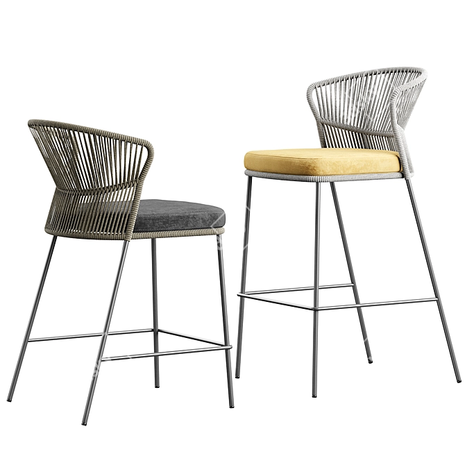 Elegant Ola Bar Chair 3D model image 2