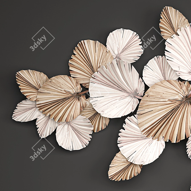 Eco Decor: Palm Leaf Wall Panel 3D model image 2